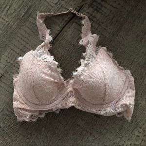 Victoria’s Secret Pink Lace Pushup Halter Bralette